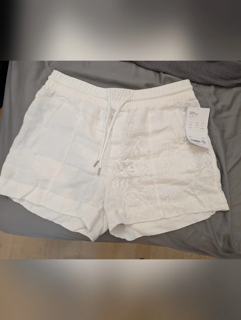 athleta white (calla lily) 100 percent linen NWT size 8 - Picture 4 of 6